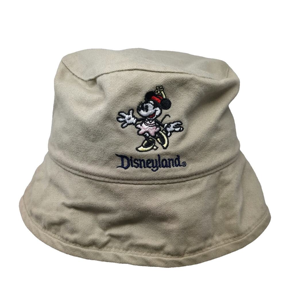 Goofy's Hat Co. Bucket Hat Beige Disneyland Minnie Mouse Pam Cotton Vintage
